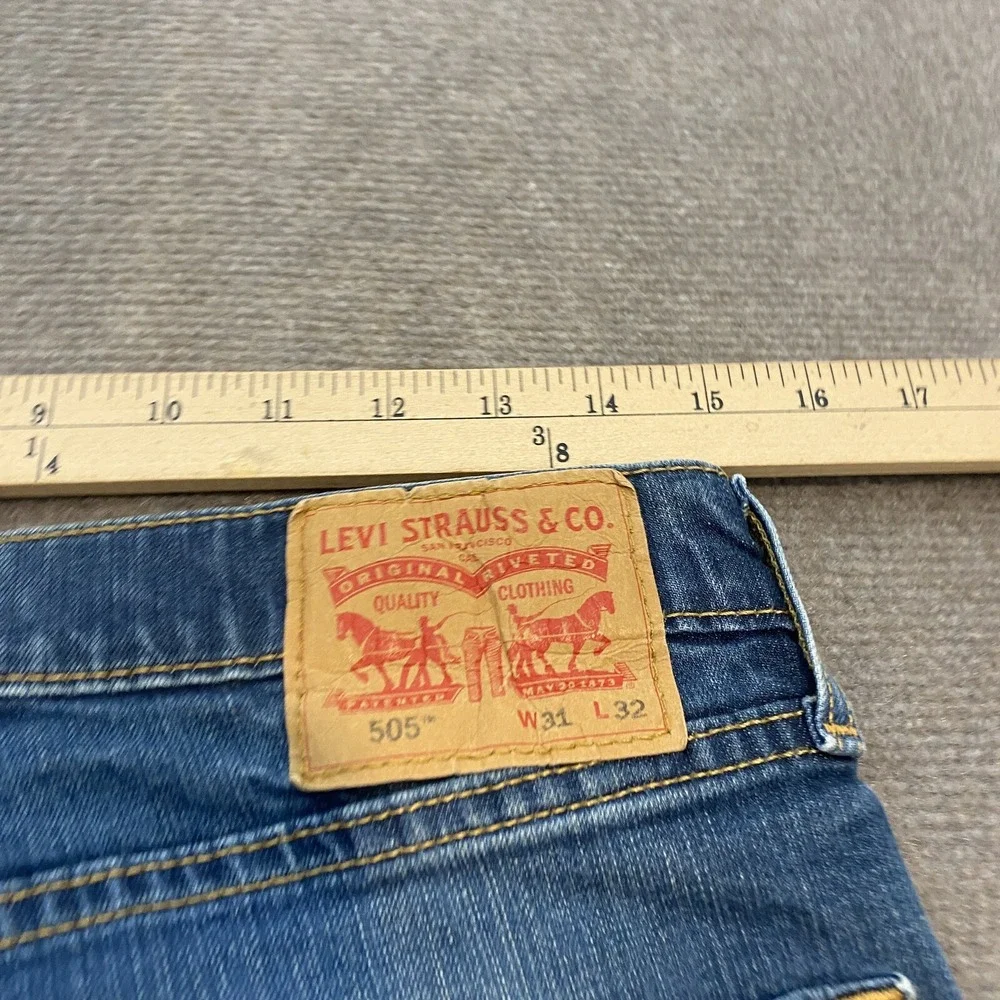 Levis 505 Jeans Mens 31 Fits‎ 30x30 Straight Leg Blue Stone Wash Denim Classic